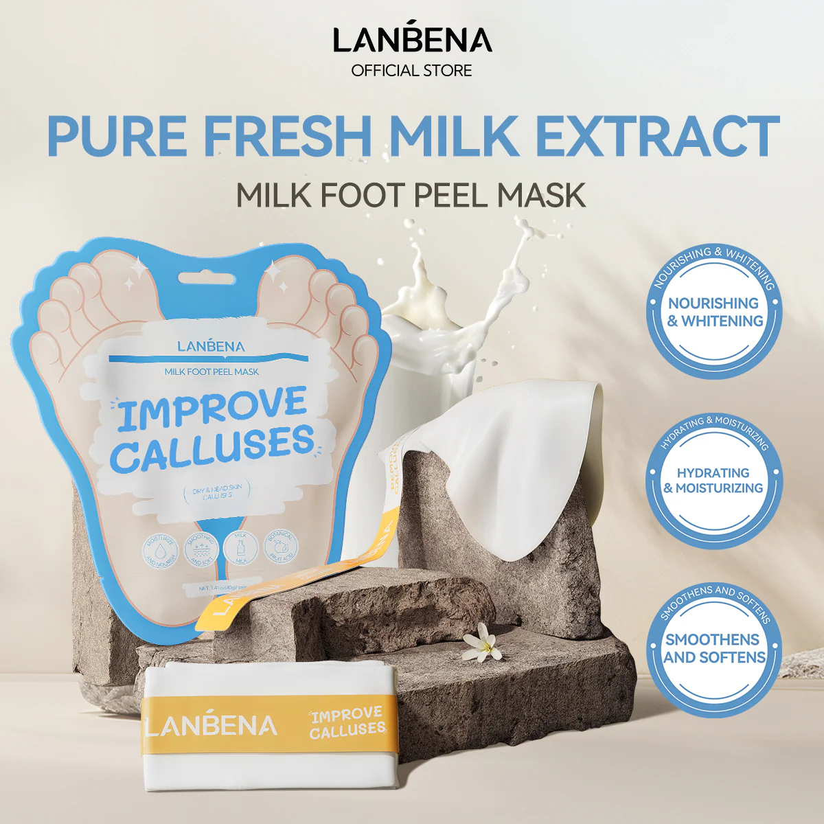 LANBENA Milk Foot Peel Mask | Remove Heel Calluses