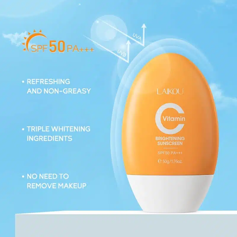Laikou Vitamin C Sunscreen Brightening Uv Sunblock Spf50 Pa+++ 50g